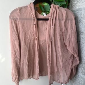 Lilysilk silk jacket with hoodie in XL